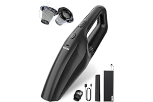TANYO Handstaubsauger Akku, Kabellos Tragbar Handstaubsauger mit Waschbar HEPA Filter, Mini Auto Staubsauger Stark Für Auto, Haus Tierhaar Reinigung, Küche Handvakuum Schwarz