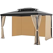 Set di 2 pareti laterali per gazebo 3x3/3x6m, con finestra e chiusura in velcro, impermeabili, per tendone da giardino, nero | Leroy Merlin