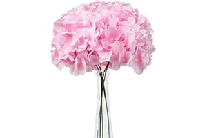 GEFIRE Ortensie Artificiali 10 Pezzi Fiori Artificiali Decorativi Rosa Fiori Finti per Decorazioni Decorazioni Hotel, per Centrotavola Matrimonio Progetto Fai da Te (38Cm/15In)