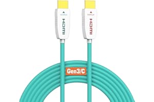 RUIPRO 8K HDMI kabel światłowodowy 20 m HDMI 2.1 48 Gbps 8 K@60 Hz 4 K@120 Hz Dynamiczny HDR/eARC/HDCP 2.2 / 3D Slim elastyczny do HDTV/projektora/kina domowego / TV Box/gamingowa