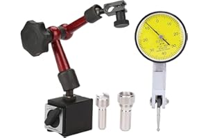 YUMILI Indicateur de Test Cadran Jauge, Comparateur de Précision, Indicateur de Cadran de Machiniste, 0-0,8 mm DTI avec Base Magnétique, Mesure de pièce, Calibrage D'équipement, Précision de 0,01 mm