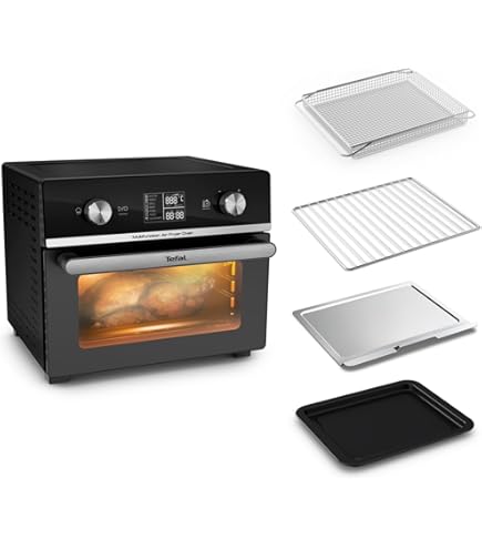 Klarstein Airfryer Friteuse à Air Chaud, Grande Capacité 10 Litres 1500w Friteuse Electrique 9 Programmes De Cuisson Ecran Friteuse Sans Huile Noir Argent 71827906