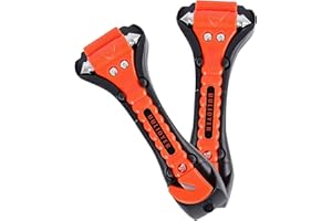UUlioyer Martillo Rompe Cristales Coche y Cinturones, 2 Piezas Accesorios Coche, Corta Cinturones Rompe Cristales