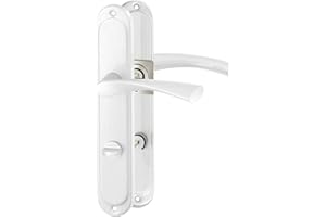 ERGO line ROMA Silber, klassische Türbeschlag Türgriff für Badtüren Langschild Drückergarnitur, Türbeschlag, Türklinke, Türdrücker