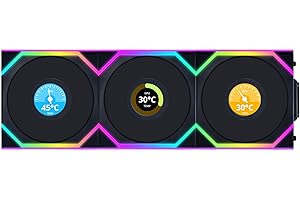 Lian Li UNI FAN SL - Ventola wireless LCD, ARGB, PWM, confezione da 3 con controller, 120 mm, colore: Nero