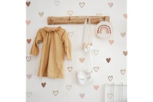 funlife 72 adesivi da parete autoadesivi con cuori boho con macchie, schizzi e cuori, per bambini, ragazze, in PVC, per cameretta dei bambini, cameretta dei bambini, cameretta dei giochi, 14,8 x 21 cm