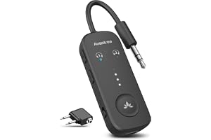 Avantree Relay – premium Bluetooth flygadapter med Qualcomm chipset, stöd för 2 hörlurar, 25 timmars speltid, aptX Adaptive &