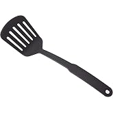 Lacor 98906 - Perforated Spatula 32 cm Nylon - Black - Kitchen Utensil | Stir and serve without scratching; ideal for everyda
