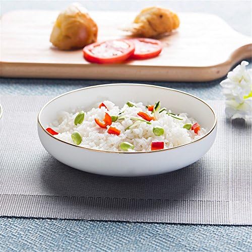 Phnom Penh home handmade plate ceramic white dinnerware soup plate deep salad plate Queen 20*4.3cm
