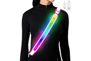 Fokia Kunbio Lauflicht Joggen mit Reflektoren Gürtel, LED Leuchtband USB Aufladbar Verstellbar Nacht Sicherheitslicht Laufgürtel für Jogger Laufen Fahrrad Hundewandern Outdoor Sports für Männer