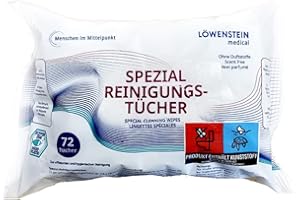 LÖWENSTEIN Salviette speciali per la pulizia senza profumi, pulizia CPAP, adatte per maschera CPAP e accessori, ideali anche per i viaggi o in casa, pietra di leone medical, 72 panni (1)