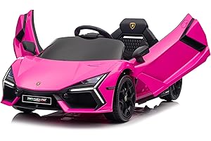 LEADZM Macchina Elettrica per Bambini 12V LAMBORGHINI，Telecomando e Velocità 3-5km/h, Età 3-5 Anni
