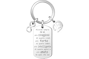 bifriend Ispirante Portachiavi Regalo,Ricorda sempre che sei più coraggioso Pendente Argento Portachiavi Per Figlia Mamma Sorelle Amici collega Compleanno Ricordo di Natale Portachiavi Accessori