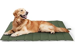 ‎UNIKOME UNIKOME Hundedecke Für Unterwegs rutschfeste Antistatische Und Langlebige Hundematte, Hundekissen Waschbar Mittelgroße Und Kleine Hunde, Reisebett Hund Für Reise Outdoor (Grün+Grau, 110 * 68cm)