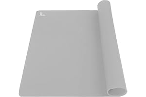 ‎SUPER KITCHEN Rutschfeste Antihafte Backunterlage/Backmatte Silikon Groß 60 x 40 cm Ausrollmatte Teigmatte Silikonmatte Backfolie Arbeitsmatte für Fondant Gebäck Pizza Matte, BPA Frei, von Super Kitchen（Grau）