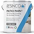 Resincoat Outdoor Patio Paint, UV & Weather Resistant, Easy to Apply Matte Finish Concrete Paint for Slabs & Flags, Storm Grey, 5KG
