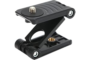 PUSOKEI Testa Inclinabile Universale Staffa di Montaggio a Z, Testa per Treppiede Inclinabile a Forma di Z Testa Inclinabile a Z Pieghevole Piastra a Sgancio Rapido Supporto per Treppiedi / Binari / Carrelli