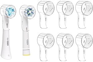 seplouis Fundas para Cabezales de Cepillos de Dientes Eléctricos Oral b & iO, Paquete de 6 (Transparente)