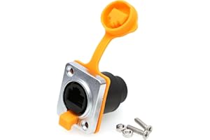 SZRMCC RJ45 Panel Mount Connector Cat5e RJ45 Ethernet Female LAN Module Bulkhead Panel Mount Coupler IP65 Waterproof Connector Socket with DustCap