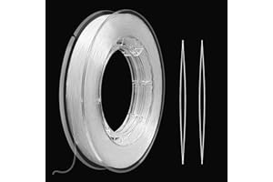 Redamancy 200m * 0.25mm Clear Nylon Thread Invisible String for Hanging Decorations, Christmas Ornaments, Bracelet Making, Sewing Hobby, Clear Beading Thread with Bead Needle