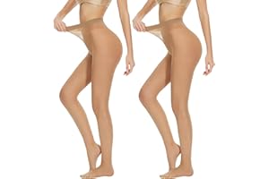 AKKQHH 2er Pack Strumpfhosen Damen 20 DEN Transparent Feinstrumpfhose Reißfest Seidenstrumpfhose Komfortbund Seidig Stützstrumpfhose Druckfreier High Waist