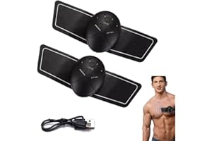 OXFUZZ 2pcs EMS Chest Trainer for Men, EMS Muscle Stimulator, USB Stomach Muscle Toner, 6 Modes EMS Lymphatic Relief Neck Massage for Chest Neck Arms Back Shoulders Legs (2PCS)