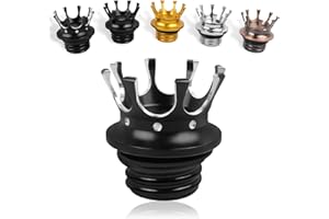 BAIONE Worldmotop Motorcycle King Crown Gas Cap Fuel Tank Cover Right-hand Thread Reservoir Aluminum Oil Cap Compatible with Harley Sportster XL 883 1200 48 Dyna Touring Road King Softail (black)