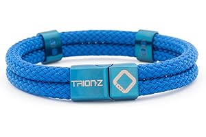 TRION:Z Zen Loop Duo Bracelets for Men and Women - Unisex Wristband (X-Large, Indigo Blue)