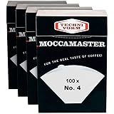 Technivorm Moccamaster 85022 pappersfilter nr. 4 vita | Förpackning med 4 lådor x 100 filter