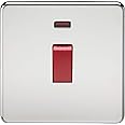 Knightsbridge SF8331NPC Screwless 45 A 1-Gang DP Switch, Polished Chrome with Neon