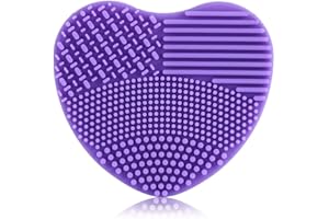 SALMUE Limpiador de brochas de silicona, accesorio limpiador de brochas de maquillaje de silicona en forma de corazón para cambio de color y limpieza rápidos, fácil de limpiar, adecuado para cosméticos secos