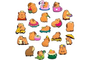 CJMUQHEHH 35 Piezas Kapibala Pins para Crocs, Charms de zapatos de dibujos animados, accesorios de PVC para pulseras de zapatos de cocodrilo, Insignias Crocs Colorido Zapato Accesorios Clogs Bricolaje