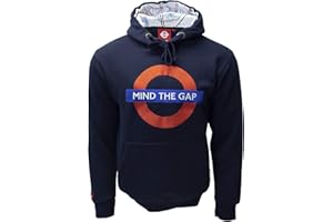 GWCC Mind The Gap Logo Navy Embroidered Hoodie (with Tube-Map Inside The Hood)