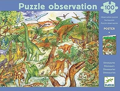 Djeco - Puzzle d'observation 100 pièces -DINOSAURES