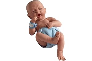 JC TOYS La Newborn Boutique – lalka jak prawdziwa 35,6 cm anatomicznie poprawna dla chłopców – "First Tear" z wiynilu opracowana przez Berenguer – wyprodukowana w Hiszpanii