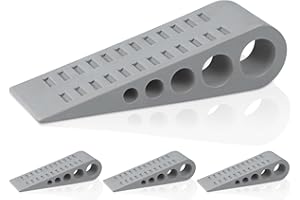 OPTISH 4 Stück türstopper keil für alle Böden, Stapelbar Hochleistungs gummikeile, türkeile rutschfest Schädigt den Boden nicht, gummikeile für Haus, Büro und Schule, Grau