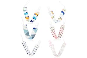 SIKAMARU 6 łańcuszków na smoczek dla niemowląt, łańcuszek na smoczek z klipsem, dla chłopców i dziewcząt.