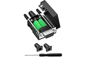 YIOVVOM Connecteur de dérivation DB9 vers borne de câblage RS232 D-SUB adaptateurs série Femelles Carte de dérivation de Port Module sans Soudure avec boîtier (Adaptateur série Femelle)