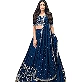 JENIKA CREATION Embroidered Semi Stitched Lehenga Choli with Dupatta for Women | Heavy Threadwork & Mirror Detailing | Weddin
