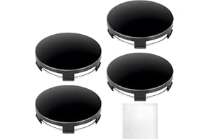 LARALILY 4 Stück Nabendeckel 60 mm Plus Eine Aufbewahrungstasche, Nabendeckel Aus Hochwertigem ABS-Material, Ersatz-Radkappen, Polierte Oberfläche, Autozubehör, Felgenkappen, Felgenkappen (Schwarz)