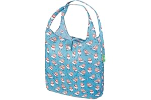 ECO CHIC Lightweight Foldable Reusable Shopping Bag Water Resistant Tote Bag