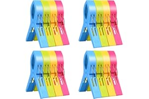 Newaner Duże Klamerki do Bielizny i Ręczników, Wiatroszczelne Klipsy na Plażę i Leżaki do Prania (16 Sztuk)