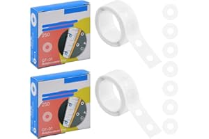 Pinsheng Paquete de 500 Anillos de Refuerzo Adhesiva, Pegatinas de Refuerzo de Agujeros Arandela de Refuerzo Etiqueta para Papel de Hojas Sueltas, 15mm de diámetro (Transparente)