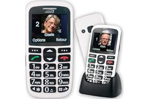 MOBIHO ESSENTIEL Le Classic Initial, Portable Senior pour Les + âgés/Handicap. Suppression Fausses MANIP : Blocage sélectif menus, appels, réglages, Boutons. Alerte Bat Faible SMS, Main Libre, Photo-Contact...