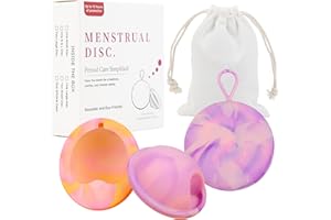 EACHPT Coupe Menstruelle 2 tailles de Disque Menstruel S+L avec Poches de Rangement,étanche et 100% Silicone Médical,Disque Menstruel Réutilisable et Alternative Durable aux Tampons