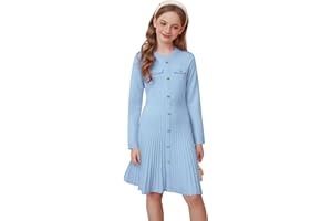GRACE KARIN Kids Girls Jumper Sweater Dress Long Sleeve School Knitted Pullover Dresses for Autumn Winter