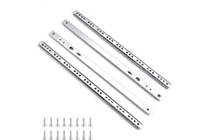 LERANXIN Coulisse Tiroir, 2 Paires de 4 Pièces Glissière pour Tiroir, 310-490 mm, En Acier Renforcé, Largeur Fixe 17 mm - Pour Tiroir Coulissant Cuisine d'Armoire de Meuble