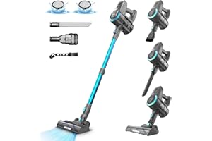 YISORA Aspiradora sin Cable, 25Kpa/50min Aspirador Escoba Sin Cable Potente, aspirador ultraligero sin cable, aspirador de mano, Aspirador Inalámbrico Adecuada para pelo de mascotas, alfombras y suelos duros