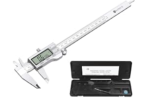 Neoteck Digital skjutmått 200 mm/8 tum rostfritt stål elektroniska krumcirkel fraktioner/tum/metrisk konverteringsverktyg för