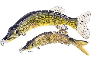 YL OUTDOOR Northern-Pike-Lures-Multi-Jointed-Swimbaits-Fishing-Lure 5" 8" inch for Musky Lake Trout Fishing Tackle (2PC Pike)